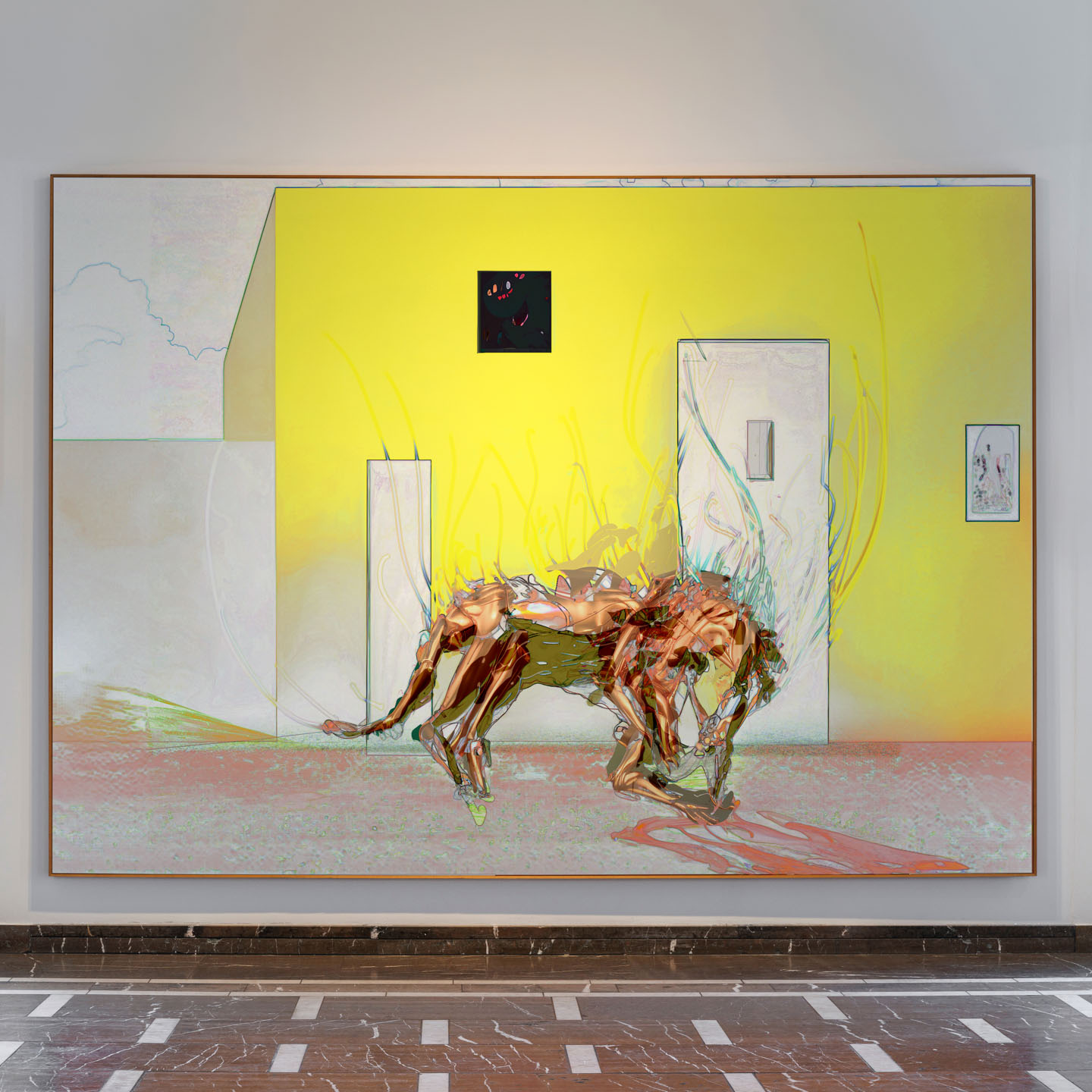 <u>Alex Fischer</u>, <em>a creature that bends the rules of the space she’s trapped in</em>,  2025-04-06 digital composite